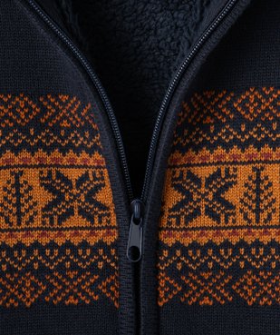 Gilet zippé avec doublure sherpa garçon vue3 - GEMO (ENFANT) - GEMO