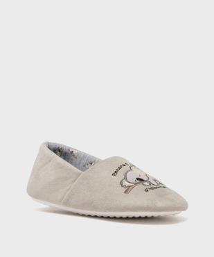 Chaussons souples et moelleux en velours ras doublure textile femme vue2 - GEMO(HOMWR FEM) - GEMO