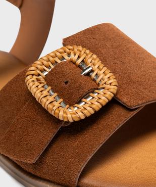 Sandales en cuir suédé à boucle fantaisie femme - Tanéo vue6 - TANEO - GEMO