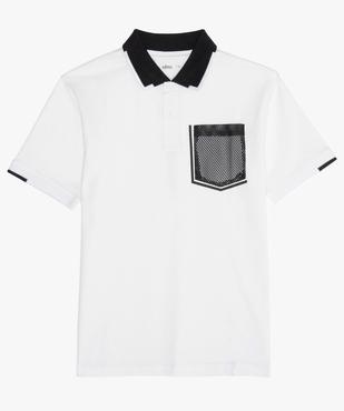 Polo manches courtes poche contrastante garçon vue1 - GEMO (ENFANT) - GEMO