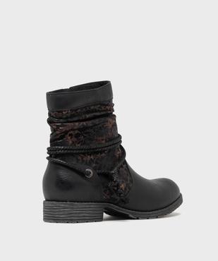 Boots fourrées femme semelle crantée tige plissée vue4 - EMILIA ROSA - GEMO