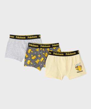 Boxers en coton stretch motif Pikachu garçon (lot de 3) - Pokemon vue1 - POKEMON - GEMO