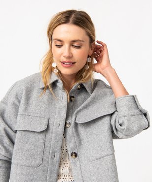 Veste mi-longue style chemise femme vue2 - GEMO(FEMME PAP) - GEMO