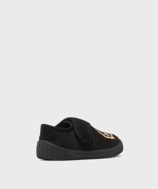 Chaussons en velours à scratch imprimé football garçon vue4 - GEMO (ENFANT) - GEMO