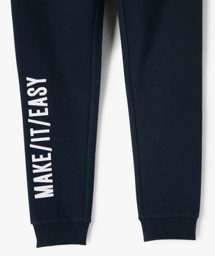 Pantalon de jogging garçon avec inscription sur la jambe vue2 - GEMO (ENFANT) - GEMO