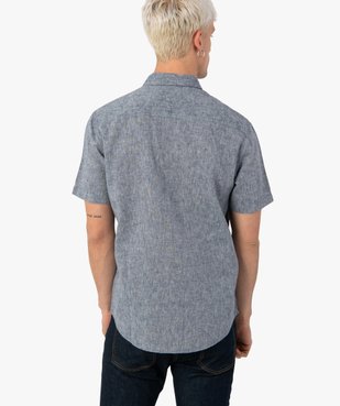 Chemise homme en lin et coton à manches courtes vue3 - GEMO (HOMME) - GEMO