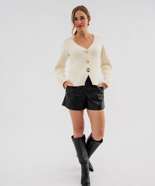Gilet à col V emboîtons fantaisie femme vue4 - GEMO(FEMME PAP) - GEMO
