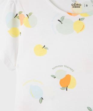 Pyjashort à motifs fruits d’été fille vue2 - GEMO 4G FILLE - GEMO