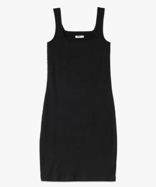 Robe courte à bretelles moulantes en maille côtelée femme vue4 - GEMO 4G FEMME - GEMO