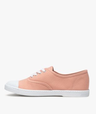 Tennis femme en toile avec lacets et bout renforcé vue3 - GEMO (SPORTSWR) - GEMO