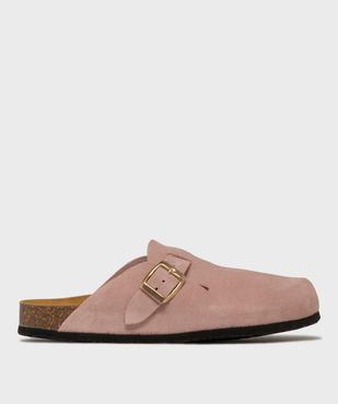 Sabots en cuir suédé avec semelle intérieure anatomique femme vue1 - TANEO GEMO FOR GOOD - GEMO