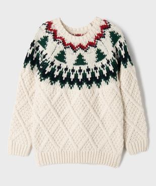 Pull jacquard en grosse maille fantaisie garçon vue1 - GEMO (ENFANT) - GEMO