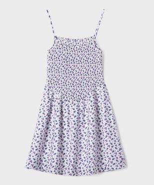 Robe à bretelles à motifs fleuris avec buste smocké fille vue3 - GEMO (JUNIOR) - GEMO