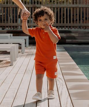 Short en maille nid d’abeille bébé garçon vue1 - GEMO(BEBE DEBT) - GEMO