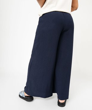 Pantalon large et fluide en matière froissé femme grande taille vue3 - GEMO (G TAILLE) - GEMO