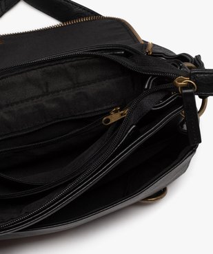 Sac femme forme besace avec détails zippés vue3 - GEMO (ACCESS) - GEMO