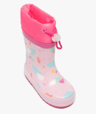 Bottes de pluie bébé fille imprimées à col étanche vue5 - GEMO(BEBE DEBT) - GEMO
