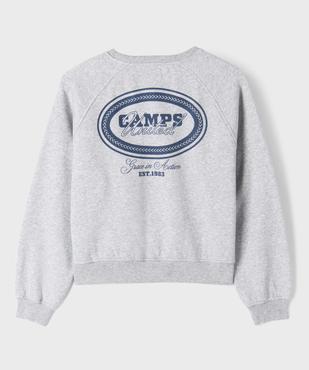 Sweat imprimé devant et dos à manches raglan fille - Camps United vue3 - CAMPS GEMO FOR GOOD - GEMO