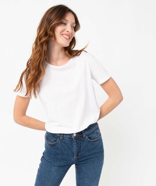 Tee-shirt femme à manches courtes et col rond vue2 - GEMO(FEMME PAP) - GEMO