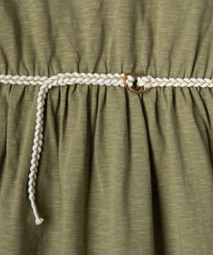 Robe courte à manches volantées en jersey de coton fille vue3 - GEMO 4G FILLE - GEMO