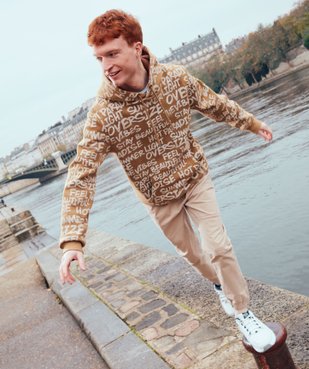 Sweat homme à capuche avec imprimé all-over vue1 - GEMO (HOMME) - GEMO