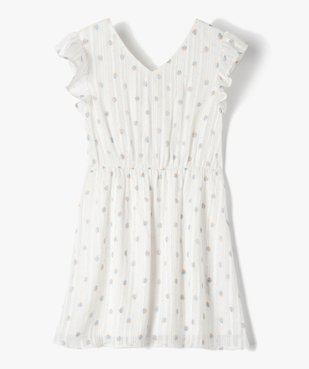 Robe fille sans manches à motifs fleuris et rayures pailletées vue1 - GEMO (ENFANT) - GEMO