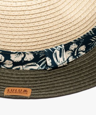 Chapeau garçon en paille bicolore forme Fedora - LuluCastagnette vue2 - LULUCASTAGNETTE - GEMO