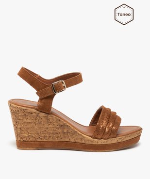 Sandales femme à brides en cuir suédé – Tanéo vue1 - TANEO - GEMO
