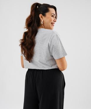 Tee-shirt manches courtes à col V femme grande taille vue4 - GEMO 4G GT - GEMO