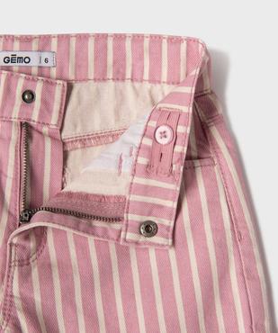Short en toile de coton rayée fille vue2 - GEMO 4G FILLE - GEMO