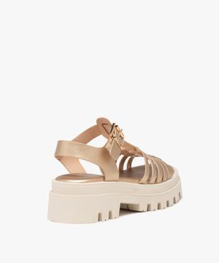 Sandales femme à talon dessus métallisé avec semelle crantée vue5 - GEMO (CASUAL) - GEMO