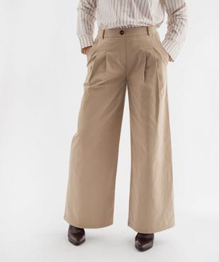 Pantalon tailoring large en coton stretch femme vue2 - GEMO(FEMME PAP) - GEMO