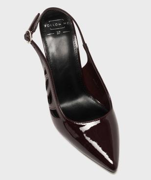 Escarpins slingback vernis à talon fin et détails ajourés - Follow Me vue5 - FOLLOW ME - GEMO