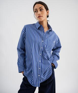 Chemise manches longues en coton rayé femme - LuluCastagnette vue6 - LULUCASTAGNETTE - GEMO