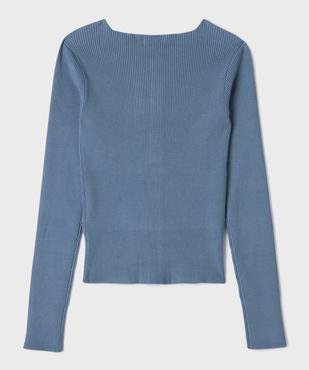 Gilet col rond en maille côtelée fille vue3 - GEMO (JUNIOR) - GEMO