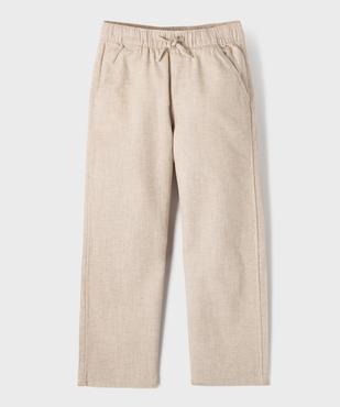 Pantalon en coton et lin avec taille ajustable garçon vue2 - GEMO (ENFANT) - GEMO