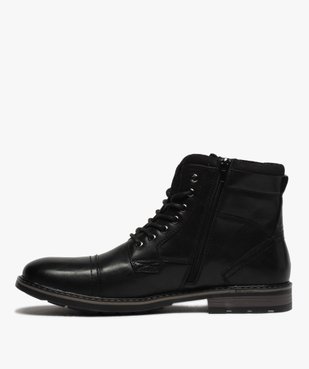 Boots homme unis doublure chaude fermeture lacets et zip vue3 - Nikesneakers (CASUAL) - Nikesneakers