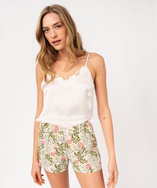Débardeur lingerie en satin et dentelle femme vue7 - GEMO(HOMWR FEM) - GEMO
