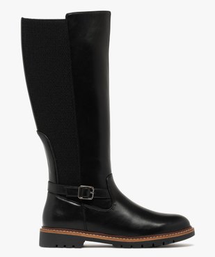 Bottes femme cavalières avec parties élastiques et boucle fantaisie vue1 - GEMO (CASUAL) - GEMO