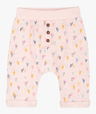Pantalon bébé fille en maille à motifs cœurs vue1 - GEMO(BB COUCHE) - GEMO