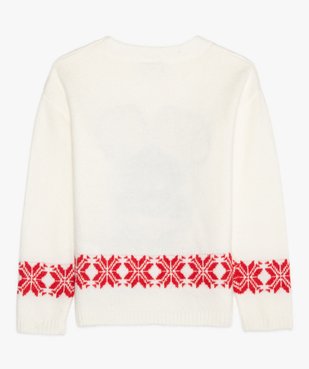Pull de Noël fille imprimé Minnie avec sequins brodés - Disney vue3 - DISNEY DTR - GEMO