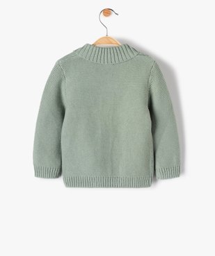 Gilet bébé garçon avec col rond en bord-côte vue3 - GEMO(BEBE DEBT) - GEMO