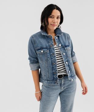 Veste en jean classique femme vue1 - GEMO 4G FEMME - GEMO