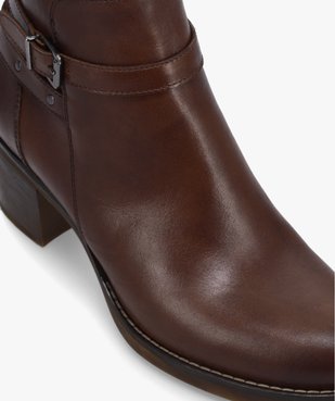 Boots femme à talon dessus cuir et bride à clous - Tanéo vue6 - TANEO - GEMO