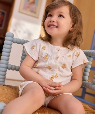 Blouse manches courtes en gaze de coton bébé fille - LuluCastagnette vue1 - LULUCASTAGNETTE - GEMO