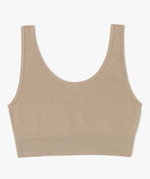 Brassière en maille côtelée à paillettes fille vue1 - GEMO 4G FILLE - GEMO