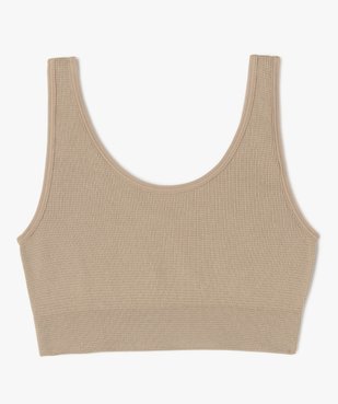 Brassière en maille côtelée à paillettes fille vue1 - GEMO 4G FILLE - GEMO