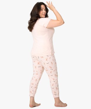 Pyjama femme grande taille avec message humoristique vue3 - GEMO(HOMWR FEM) - GEMO
