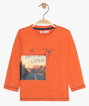 Tee-shirt bébé garçon en coton avec imprimé fantaisie vue1 - GEMO(BEBE DEBT) - GEMO