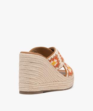 Mules à talon compensé et larges brides en crochet femme vue4 - FOLLOW ME - GEMO